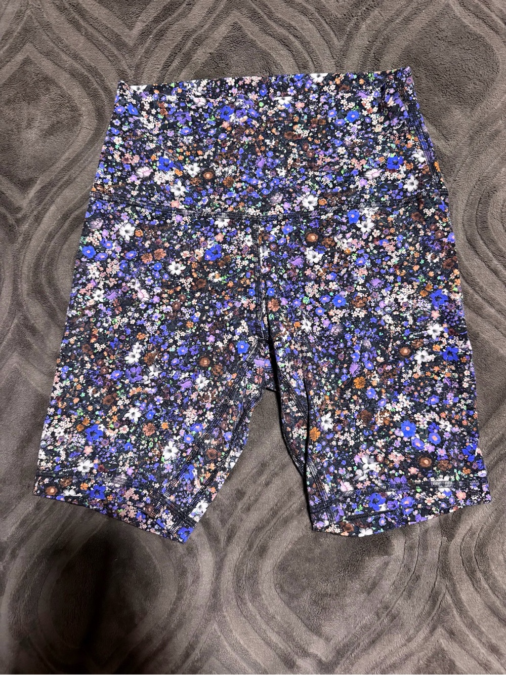 lululemon athletica Floral High-Rise Bike Shorts — Purple Multicolor